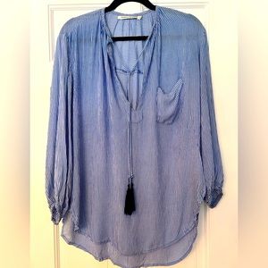 Blue/white boho top/tunic
